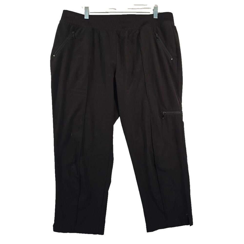 Zenergy by Chico's Cropped Cargo Ankle Pants Women's 2 (US 12) Pull On Black